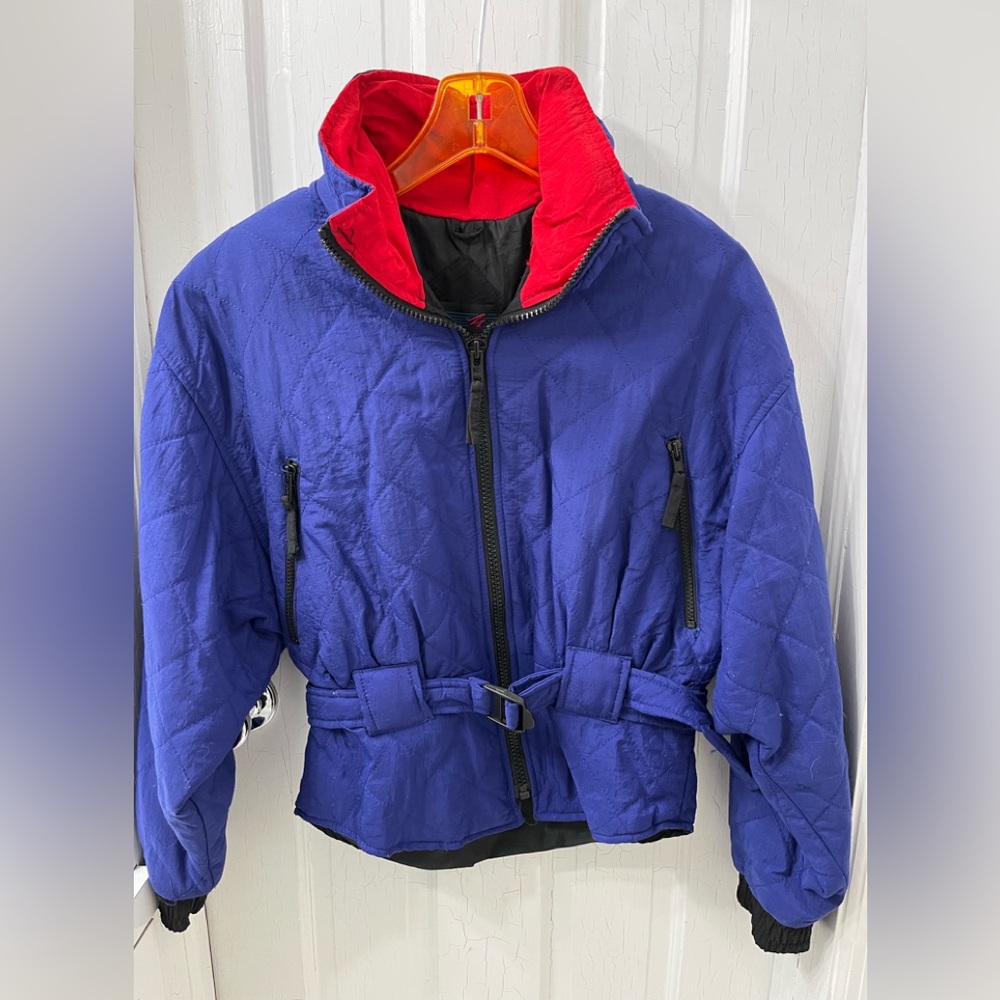 Vintage Active Elements Bright Indigo Blue Ski Jacket Womens Small